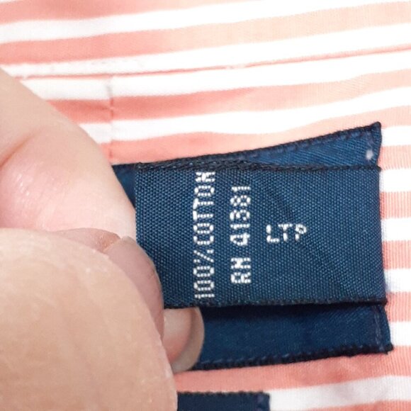 Ralph Lauren Mens Button Down Shirt 15 1/2 Medium Classic Fit Orange Stripe 746 - Picture 4 of 5